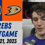 Peyton Krebs Postgame Interview vs Anaheim Ducks (1/21/2023)