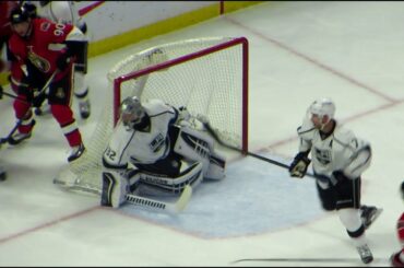 Jonathan Quick in action during the Kings @ Senators hockey game