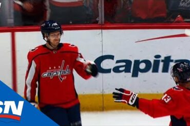 Capitals’ Lars Eller Picks Top Corner With Rolling Puck Short-Side