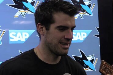 Jacob Megna after Sharks 5-2 win over the Wild 122223