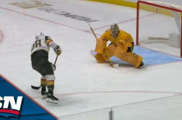 Golden Knights' William Carrier Takes Advantage Of Roman Josi's Gaffe And Roofs Breakaway Goal