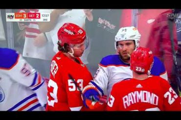 Edmonton Oilers vs Detroit Red Wings scrum