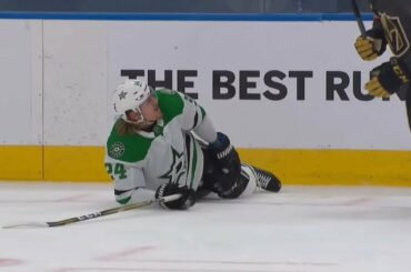 Roope Hintz Slow To His Feet After Hit By Chandler Stephenson