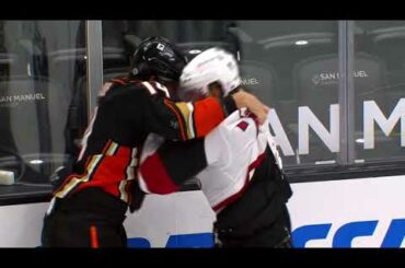 NHL Fight - Coyotes @ Ducks - Larsson vs Henrique - 02 04 2021