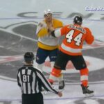 Tanner Jeannot vs Nicolas Deslauriers FIGHT, Predators @ Flyers Feb 11 2023