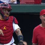 Ryan O'Reilly throws out the ceremonial first pitch at Busch Stadium