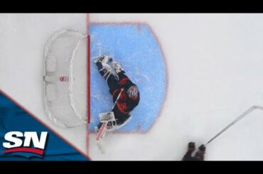 Oilers' Jack Campbell Makes A Massive Save To Rob Tyler Bertuzzi And Keep The Game Tied