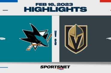 NHL Highlights | Sharks vs. Golden Knights - February 16, 2023