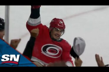 Hurricanes' Seth Jarvis Completes First NHL Hat Trick With Slick Breakaway Goal