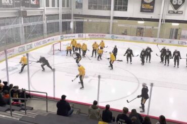 Different sort of 3 on 3 drill at Penguins practice 2/12/22