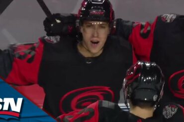 Hurricanes' Teravainen Finishes 2-on-1 Rush After Taking Stretch Pass From Andersen