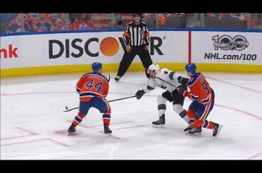 Kassian with a thunderous hit on Dillon