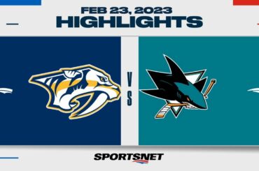 NHL Highlights | Predators vs. Sharks - February 23, 2023