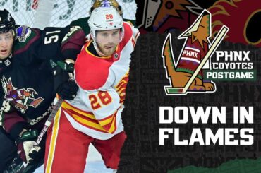 Arizona Coyotes record season-low 14 shots, implode vs Calgary Flames to bring point streak to end