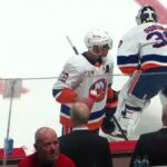 Josh Bailey during pre-game warm-up at the Islanders @ Senators hockey game