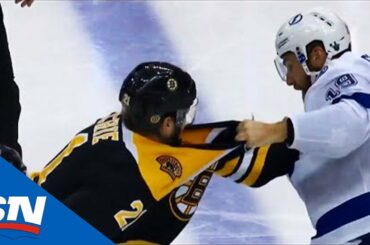 Barclay Goodrow Makes Nick Ritchie Answer For Hit On Yanni Gourde By Dropping The Gloves