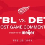 Dylan Larkin and Coach Lalonde | Post Game 2/25 vs. Tampa