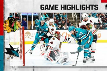 Blackhawks @ Sharks 2/25 | NHL Highlights 2023