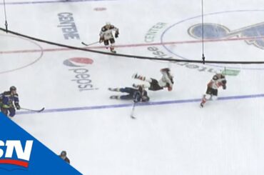 Rickard Rakell Leaves Ice After Scary No-Look Collision With Blues' Kyle Clifford