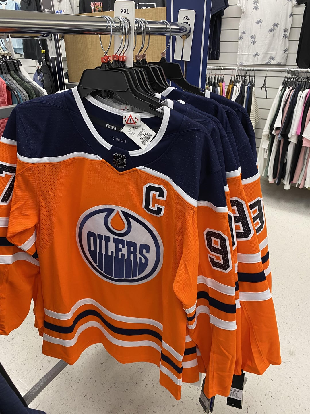 Marshall’s has Adidas Jerseys. 100 for McDavid 80 for blank Love NHL