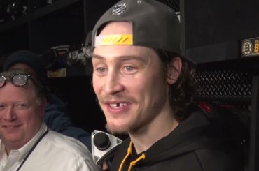 Tyler Bertuzzi REACTION to 1st Game Member of Boston Bruins | Bruins Postgame Interview