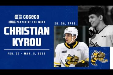 Sting’s Christian Kyrou named Cogeco OHL Player of the Week