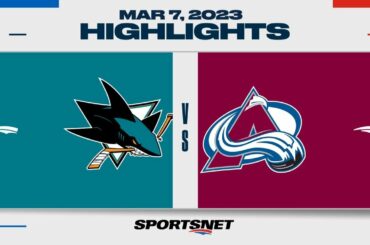 NHL Highlights | Sharks vs. Avalanche - March 7, 2023