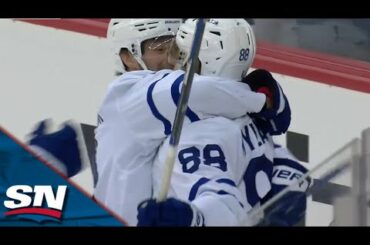 William Nylander Plays Perfect Backhand To Set Up Calle Jarnkrok For Opening Goal vs. Devils