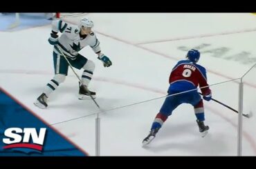 Cale Makar Dances Through Sharks Defence Before Feeding Artturi Lehkonen An Easy Goal