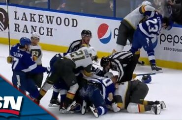 Chaos Ensues After Lightning's Pat Maroon Gets Into It With Golden Knights' Keegan Kolesar