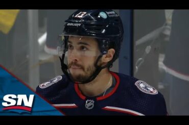 Kraken's Philipp Grubauer Makes Sprawling Save To Rob Johnny Gaudreau Of Game-Tying Goal