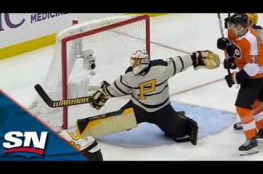 Penguins' Casey DeSmith Makes Incredible Stick Save To Rob Tippett Of Game-Tying Marker