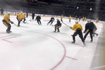A brisk drill in Penguins practice in Anaheim