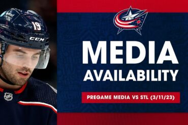 Liam Foudy is feeling CONFIDENT ahead of the Blue Jackets vs. Blues game  | Pregame Media (3/11/23)