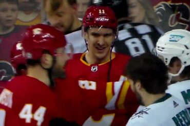 Flames' Gudbranson, Sharks' Viel receive roughing penalties following scuffle behind Flames net