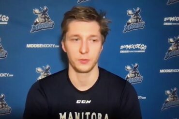 Manitoba Moose Practice Report media availability: Mikhail Berdin