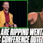 The Internet is RIPPING Carson Wentz's Commanders Press Conference Outfit | Pat McAfee Reacts
