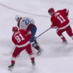 Valeri Nichushkin assists on Eller's shorthanded goal vs Red Wings (18 mar 2023)