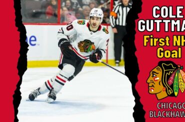 Cole Guttman #70 (Chicago Blackhawks) first NHL goal Feb 19, 2023