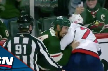 Capitals' Oshie And Wild's Dumba Square Off After Massive Clean Hit On Kuznetsov