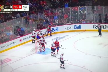 Austin Watson hit on Justin Barron from the Montreal Canadiens