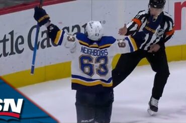 Blues' Jake Neighbours Scores Breakaway Goal Off Brilliant Stretch Pass From Robert Bortuzzo