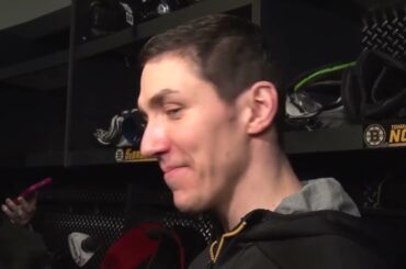 Tomas Nosek on BLOWING KISS to his Wife After Scoring Goal vs Rangers | Bruins Postgame Interview