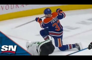 Oilers' Warren Foegele Caps Off Beautiful Tic-Tac-Toe Play With Backdoor Finish