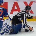 Evander Kane Trips Nikita Kucherov Which Causes Linesman To Get Cut By Skate #Request