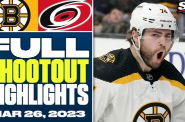 Boston Bruins vs. Carolina Hurricanes | FULL Shootout Highlights - March 26, 2023