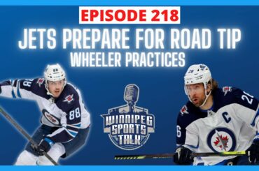 Winnipeg Jets prepare for road trip, Blake Wheeler skates in yellow jersey, NFL Playoffs