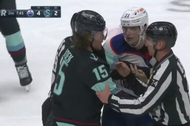 John Haden leaves game after fighting Klim Kostin