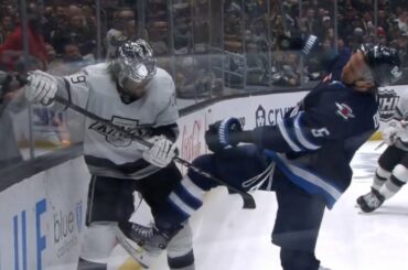 Alex Iafallo Doesn't Appreciate Brendan Dillon's Hit Against Him