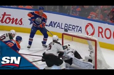 Oilers' Connor McDavid Uses Connor Ingram's Head To Bank In Goal From Impossible Angle vs. Coyotes